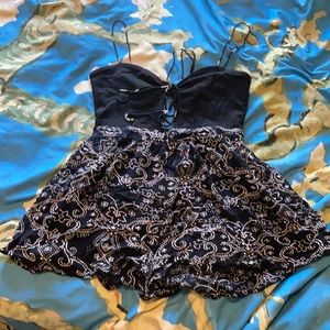Black and White Print Strappy Ecote Romper Sz S